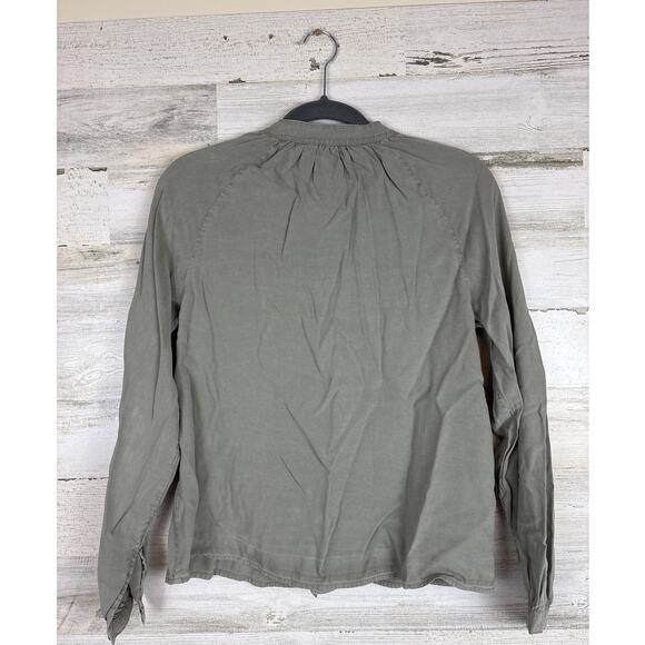 For The Republic Women’s XS Gray Green Long Sleeve Tencel Button-Up Blouse - Picture 2 of 4